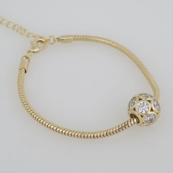 Bracelets Woman/ Manillas Mujer/ 14K Real Color 14K Real Color/ One Charms 3mm M0011 - Image 2