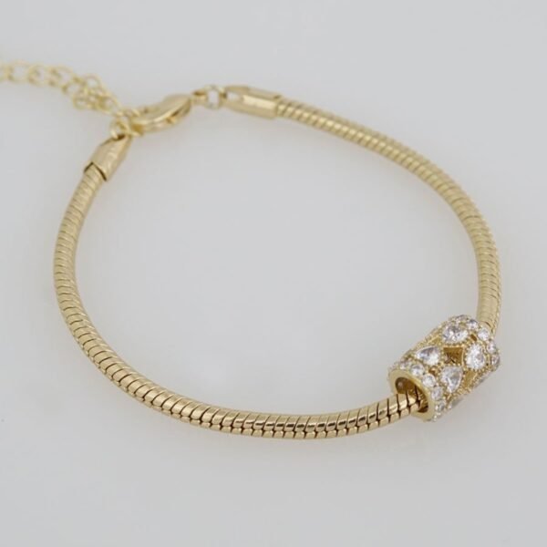 Bracelets Woman/ Manillas Mujer/ 14K Real Color 14K Real Color/ One Charms 3mm M0012 - Image 2