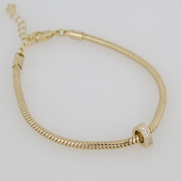 Bracelets Woman/ Manillas Mujer/ 14K Real Color 14K Real Color/ One Charms 3mm M0013 - Image 2