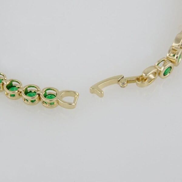 Bangles Woman/Pulsos Dama/ Green Zircon Stone/  14K Real Color /M0043 - Image 3