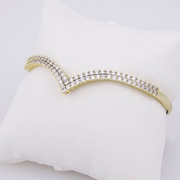 Bangles Woman/ Pulsos Dama///14K Real Color///Zircon Stone///FREE SHIPPING OVER $50.00 DOLLAR PURCHASE///P0084