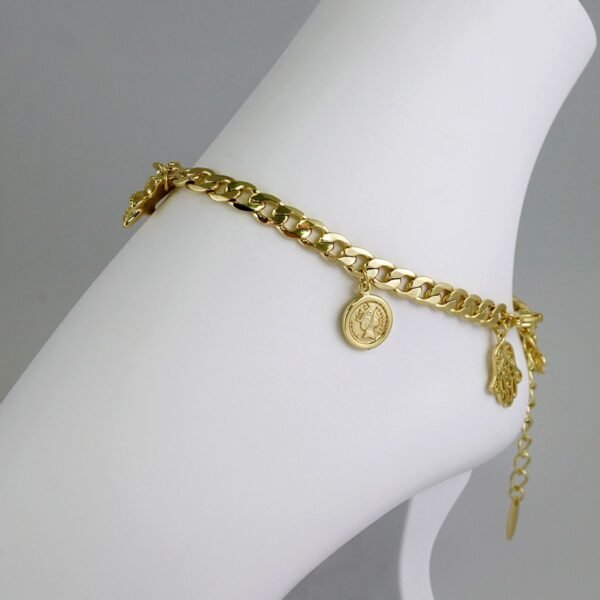 A6008 Anklets - Tobilleras - 14K Real Color - 6mm - Image 2
