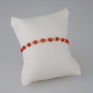Bracelets Woman/ Pulseras Dama/  Red Eyes/ Good Luck/ 14K Real Color// B0055