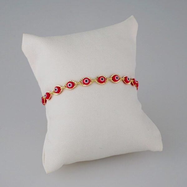 Bracelets Woman/ Pulseras Dama/  Red Eyes/ Good Luck/ 14K Real Color// B0055