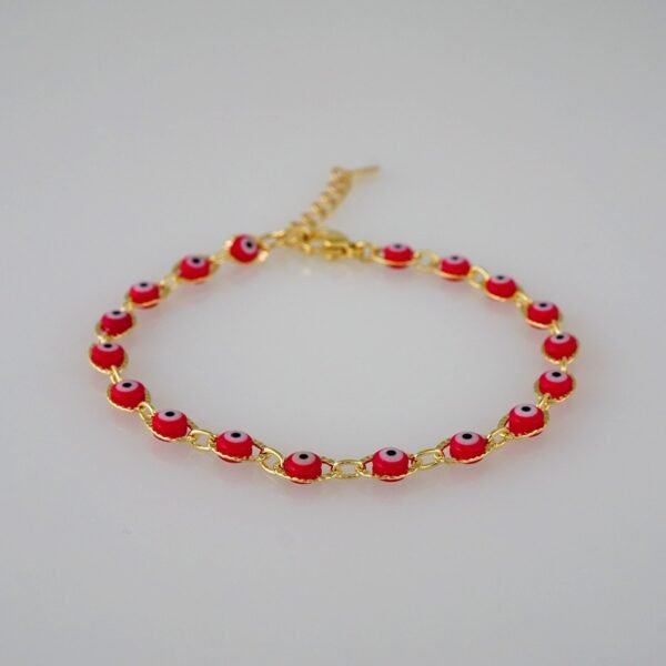 Bracelets Woman/ Pulseras Dama/  Red Eyes/ Good Luck/ 14K Real Color// B0055 - Image 2