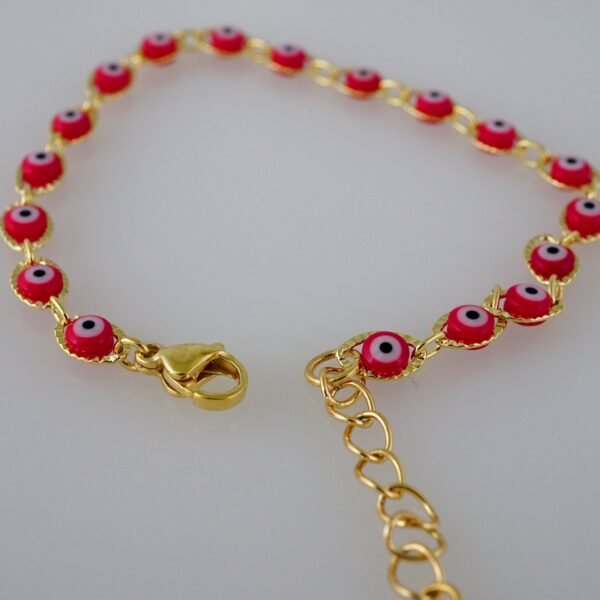 Bracelets Woman/ Pulseras Dama/  Red Eyes/ Good Luck/ 14K Real Color// B0055 - Image 3