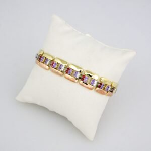 Bracelets Woman/ Manillas Mujer/  Zircon Stone/ 14K Real Color/  FREE SHIPPING OVER $50.00 DOLLAR PURCHASE///B0087