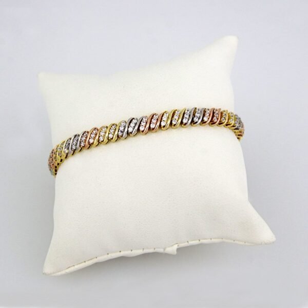 Bracelets Woman/ Pulseras Dama/ Three Tone/ 3 Colores Zircon Stone/ FREE SHIPPING OVER $50.00 DOLLAR PURCHASE///B0097