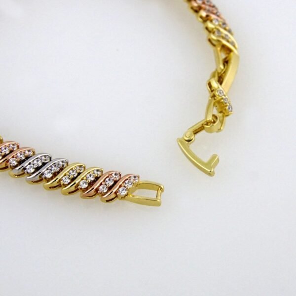 Bracelets Woman/ Pulseras Dama/ Three Tone/ 3 Colores Zircon Stone/ FREE SHIPPING OVER $50.00 DOLLAR PURCHASE///B0097 - Image 3