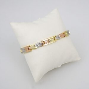 Bracelets Woman/ Pulseras Dama/  Plain/ 14K Real Color/ Three Tone/ 3 Colores///B0110