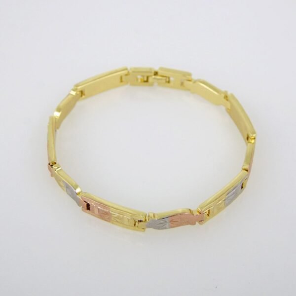 Bracelets Woman/ Pulseras Dama/  Plain/ 14K Real Color/ Three Tone/ 3 Colores///B0110 - Image 2