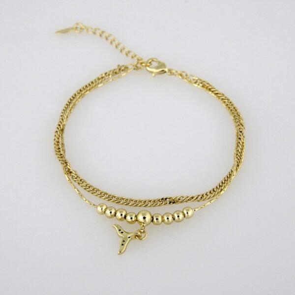 Bracelets Woman/ Manillas Mujer/  14K Real Color/ Plain// B0143 - Image 2