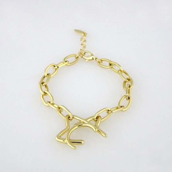 Bracelets Woman/ Manillas Mujer/  14K Real Color/ Plain// B0144 - Image 2