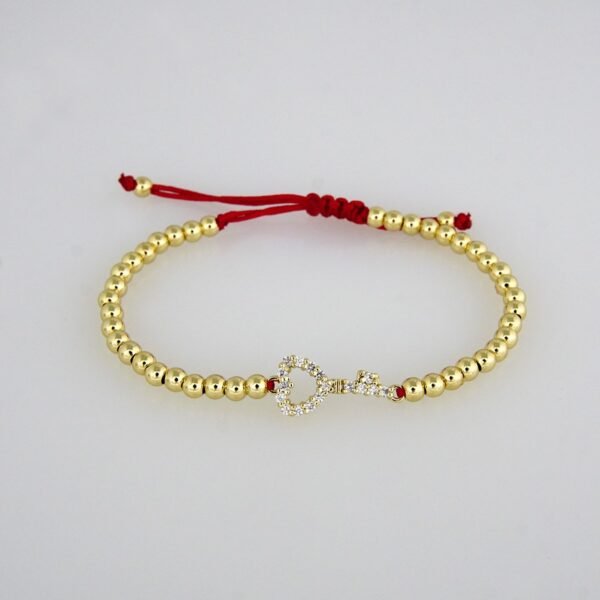 Bracelets Woman/ Pulseras Dama/  14K Real Color/   Hilo Rojo Ajustable// B0156 - Image 2