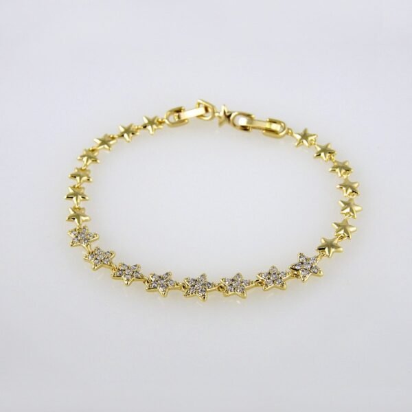 Bracelets Woman/ Manillas Mujer/  14K Real Color/ Zircon Stone// B0199 - Image 2