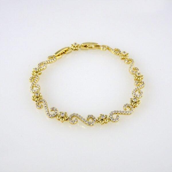 Bracelets Woman/ Manillas Mujer/  14K Real Color/ Zircon Stone// B0200 - Image 2