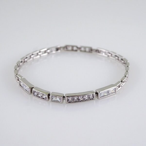 Women Bracelets/ Pulseras Dama/  Zircon Stone/  Silver Color// B1082 - Image 2