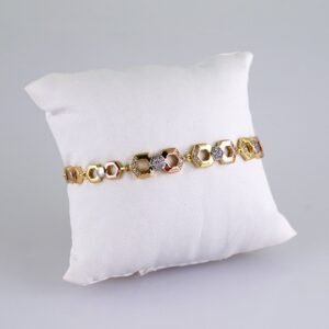 Women Bracelets/ Pulseras Dama/ Zircon Stone/ Three Tone// B1149