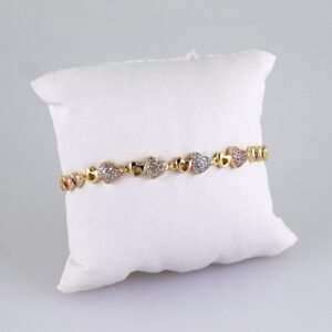 Women Bracelets/ Pulseras Dama/ Zircon Stone/ Three Tone// B1150
