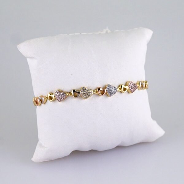 Women Bracelets/ Pulseras Dama/ Zircon Stone/ Three Tone// B1150