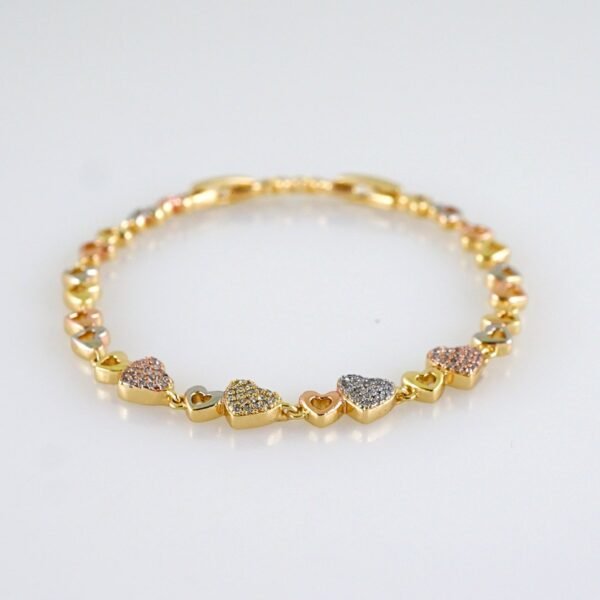 Women Bracelets/ Pulseras Dama/ Zircon Stone/ Three Tone// B1150 - Image 2
