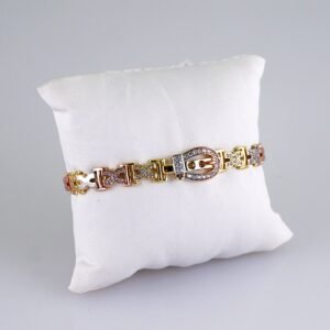 Women Bracelets/ Pulseras Dama/ Zircon Stone/ Three Tone// B1153