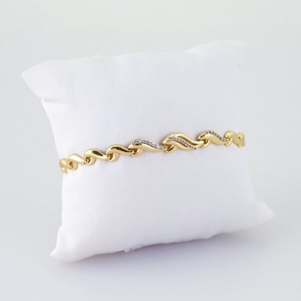 Women Bracelets/ Pulseras Dama/ Zircon Stone/ 14K Real Color// B1183