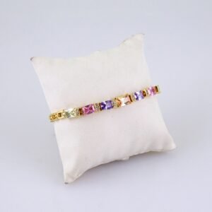 Women Bracelets/ Pulseras Dama/ Zircon Stone/ 14K Real Color/ Stainless Steel// B1239