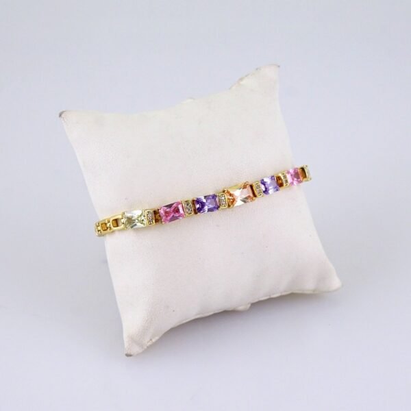 Women Bracelets/ Pulseras Dama/ Zircon Stone/ 14K Real Color/ Stainless Steel// B1239