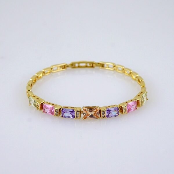Women Bracelets/ Pulseras Dama/ Zircon Stone/ 14K Real Color/ Stainless Steel// B1239 - Image 2