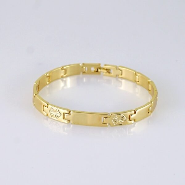 Women Bracelets-Pulseras Dama- Plain- 14K Real Color- B1250 - Image 2
