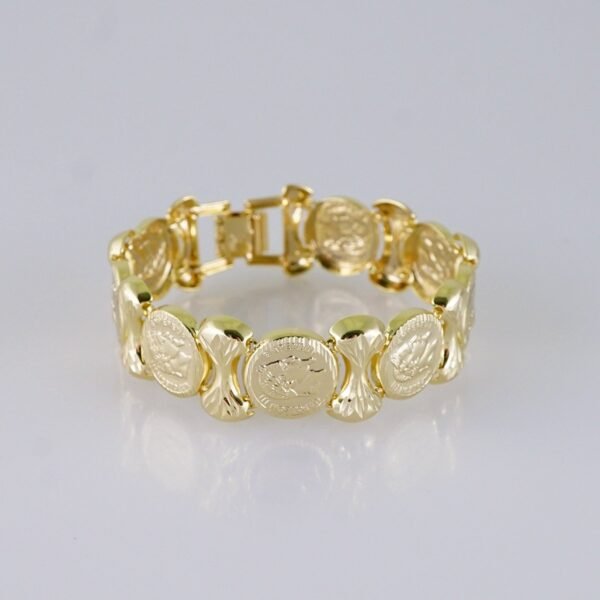 Women Bracelet-Pulsera Dama-Plain-14K Real Color-B1251 - Image 2