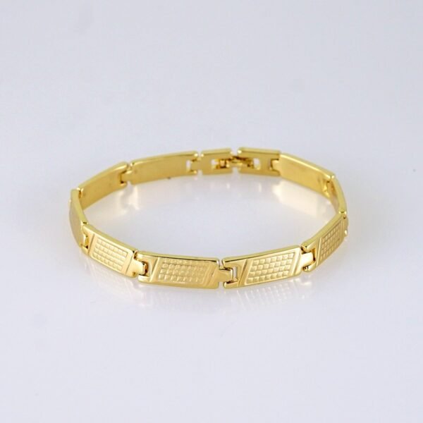 Women Bracelet-Pulsera Dama-Plain-14K Real Color-B1252 - Image 2