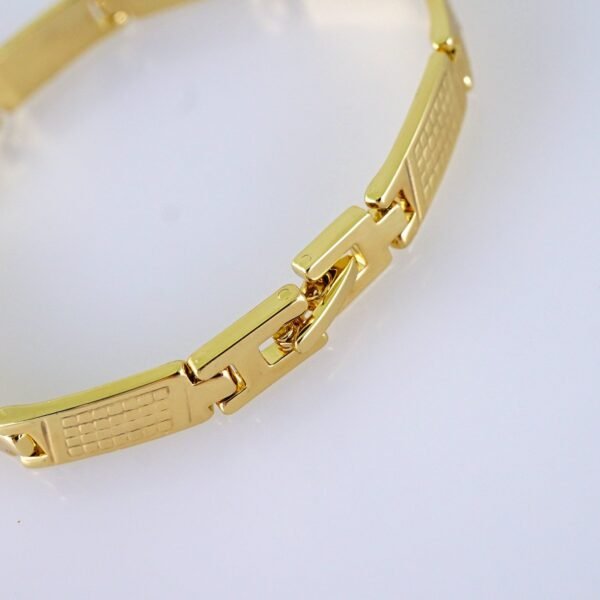 Women Bracelet-Pulsera Dama-Plain-14K Real Color-B1252 - Image 3
