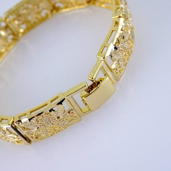 Women Bracelet-Pulsera Dama- Plain-14K Real Color-B1254 - Image 3