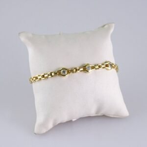 Woman Bracelet-Pulsera Dama-Zircon Stone-14K Real Color-B1264