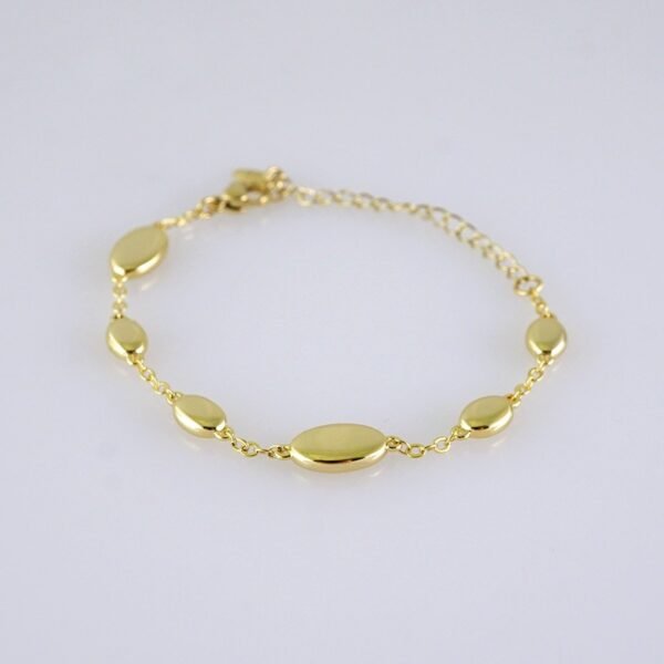 Women Bracelet-Pulsera Dama-Plain-14K Real Color-B1265 - Image 2