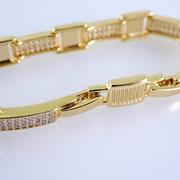 Woman Bracelet - Pulseras Dama - Zircon Stone - 14K Real Color - B1267 - Image 3