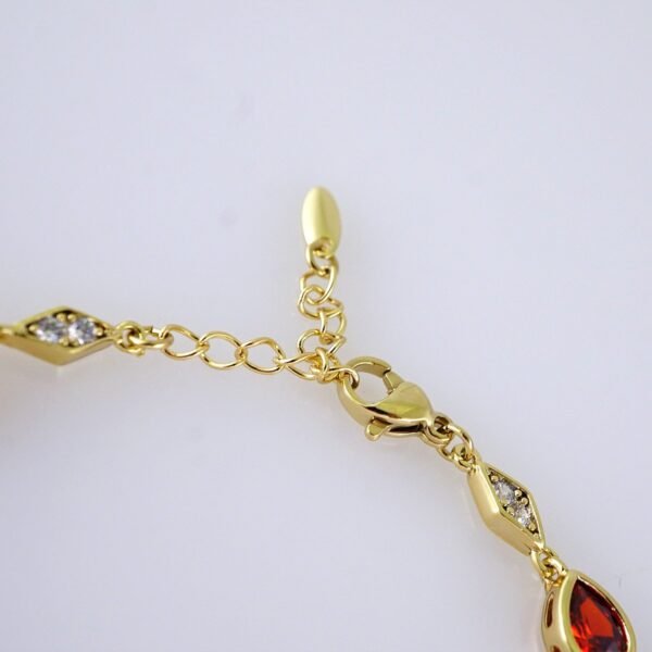 Women's Bracelets-Pulseras Dama-Zircon Stone-14K Real Color-Stainless Steel-B1274 - Image 3