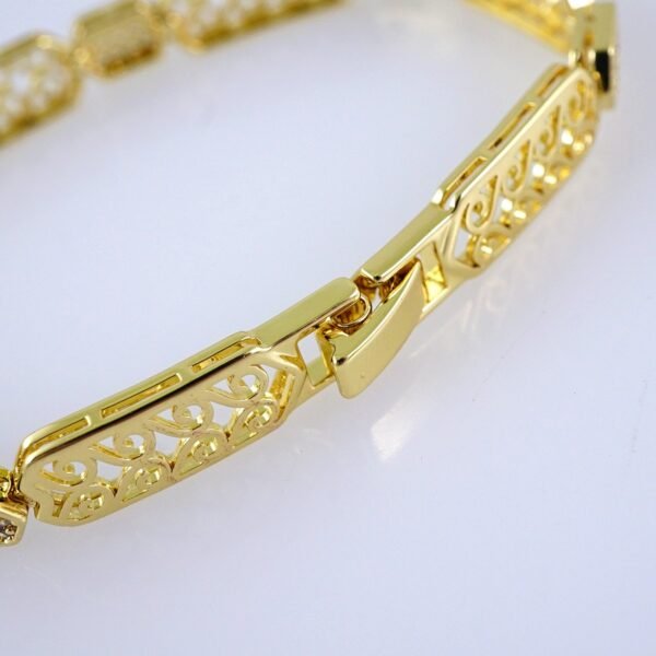Women's Bracelets-Pulseras Dama-Zircon Stone-14K Real Color-Stainless Steel-B1277 - Image 2