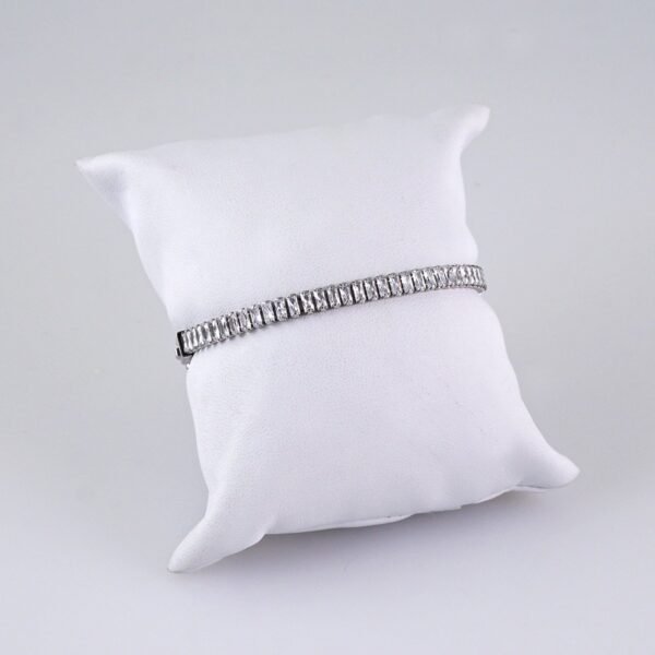 Women's Bracelets-Pulseras Dama-Zircon Stone-Silver Color-Stainless Steel-B1278