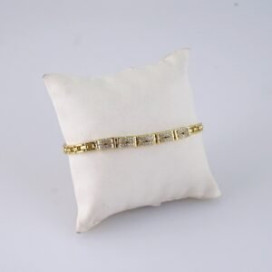 B1300 Women's Bracelet - Pulseras Dama - Zircon Stone - 14K Real Color