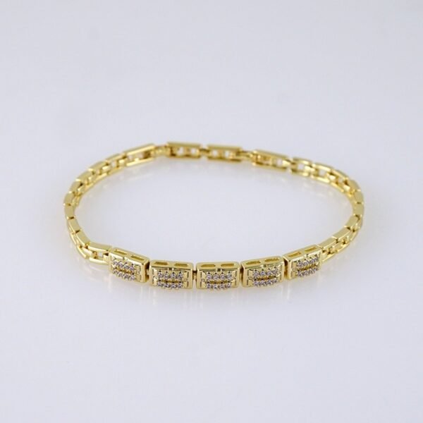 B1300 Women's Bracelet - Pulseras Dama - Zircon Stone - 14K Real Color - Image 2