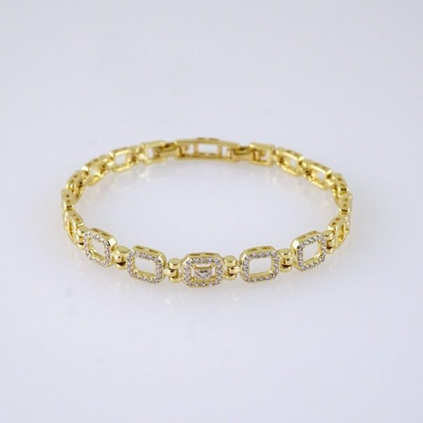B1301 Women's Bracelet - Pulseras Dama - Zircon Stone - 14K Real Color - Image 2