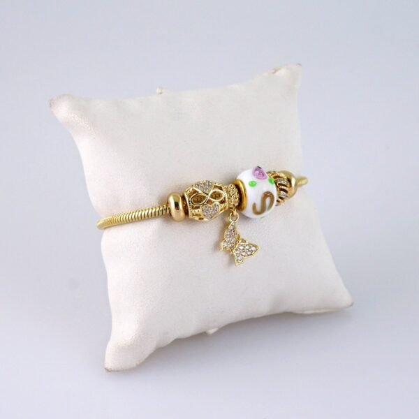 B1302 Women's Bracelet - Pulseras Dama - Zircon Stone - 14K Real Color