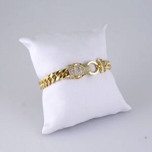 B1305 Women's Bracelet - Pulseras Dama - Zircon Stone - 14K Real Color