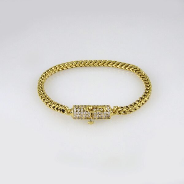 Bracelets Men's/ Pulseras Hombre/  Zircon Stone/ 14K Real Color// B246 - Image 2