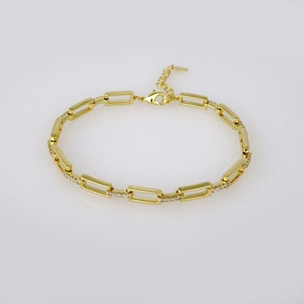 Bracelets Woman/ Pulseras Dama/  Zircon Stone/ 14K Real Color// B257 - Image 2