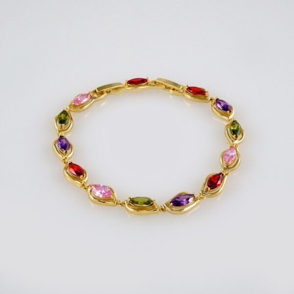 Bracelets Woman/ Pulseras Dama/  Zircon Stone/  14K Real Color// B286 - Image 2