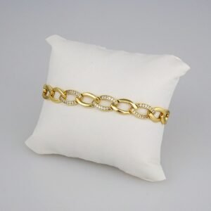 Bracelets Woman/ Pulseras Dama/  Zircon Stone/  14K Real Color// B298